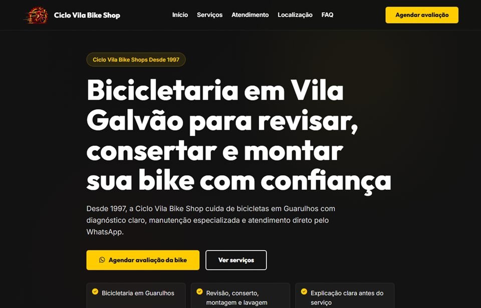 Miniatura do site Ciclo Vila Bike Shop desenvolvido pela PandaMKT